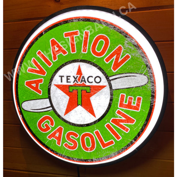 Texaco Aviation 30” Backlit Led Button Sign Design #Bb7088 30’’ Led