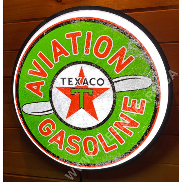 Texaco Aviation Gasoline 18’’ Backlit Led Sign Design #W7088 18” Led Buttons