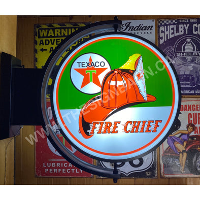 Texaco Fire Chief 24’’ Rotating Led Lighted Sign Design #S7176 Pivoting With Switch