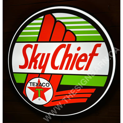 Texaco Sky Chief 30’’ Backlit Led Button Sign Design #Bb7093 Led