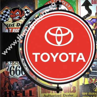 Toyota 24” Rotating Led Lighted Sign Design #S5042 Pivoting With Switch