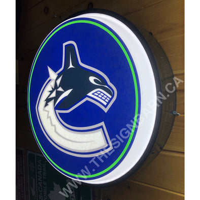 Vancouver Canucks 18’’ Backlit Led Button Sign Design#W6004