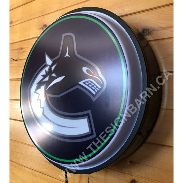 Vancouver Canucks 18’’ Backlit Led Button Sign Design#W6004