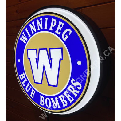 Winnipeg Blue Bombers 18’’ Backlit Led Button Sign 18” Led Buttons