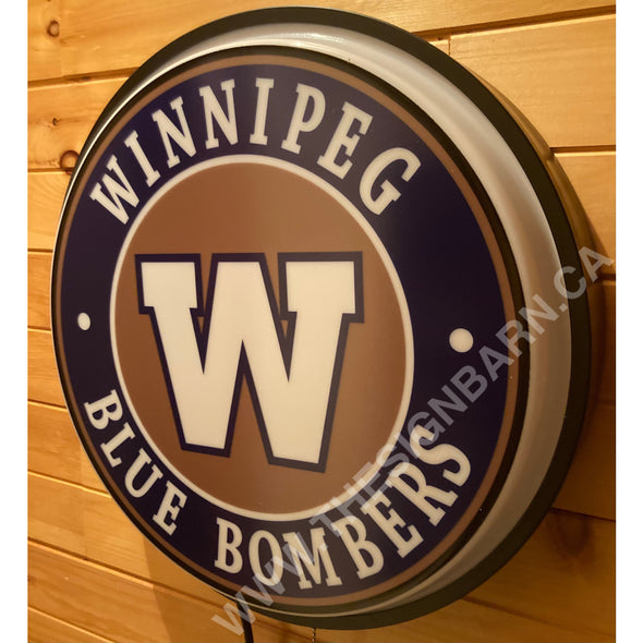 Winnipeg Blue Bombers 18’’ Backlit Led Button Sign 18” Led Buttons