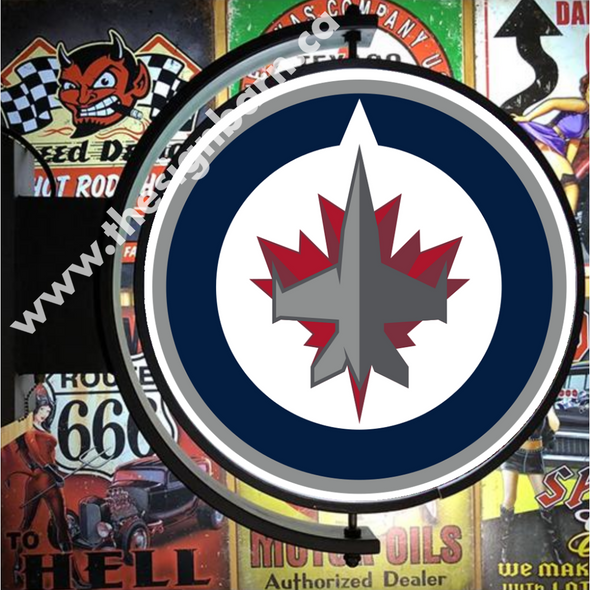 Winnipeg Jets 24’’ Rotating Led Lighted Sign Design #S5131