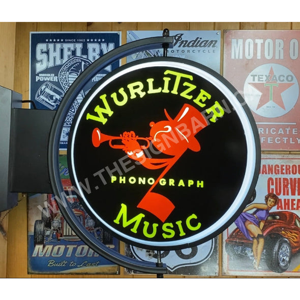 Wurlitzer 24’’ Rotating Led Lighted Sign Design #S7111 Pivoting With Switch