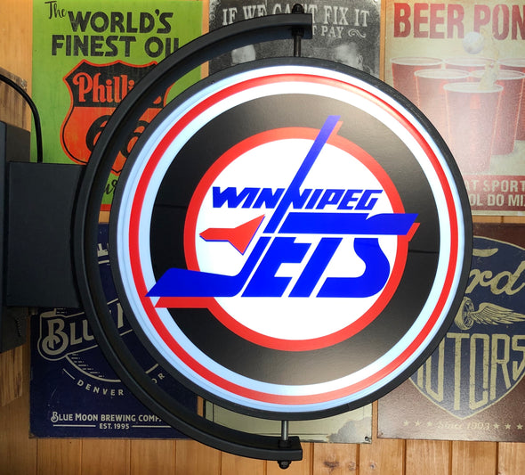 Winnipeg Jets 24” Rotating LED Lighted Sign Design #S5130