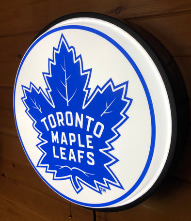 Toronto Maple Leafs 18” Backlit LED Button Sign Design #W6003