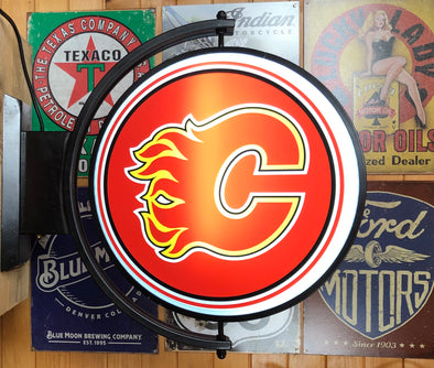 Calgary Flames 24" Rotating LED Lighted Sign Design #S5129