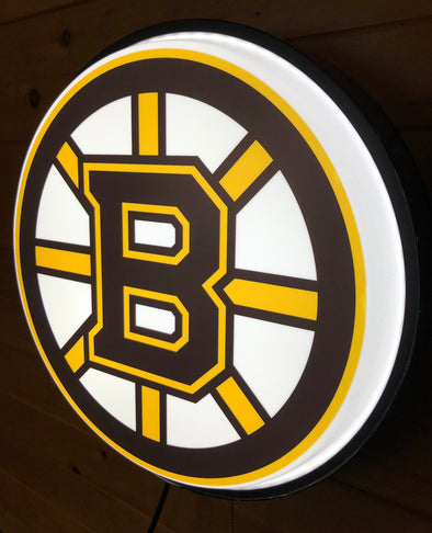 Boston Bruins 18" Backlit LED Button Sign Design#W6010
