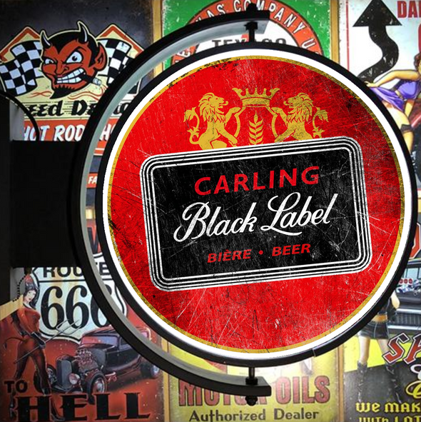 Black Label Beer 24" Rotating LED Lighted Sign Design #S5104