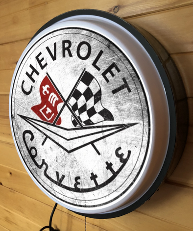 Chevrolet Corvette 18" Backlit LED Button Sign Design #W5001