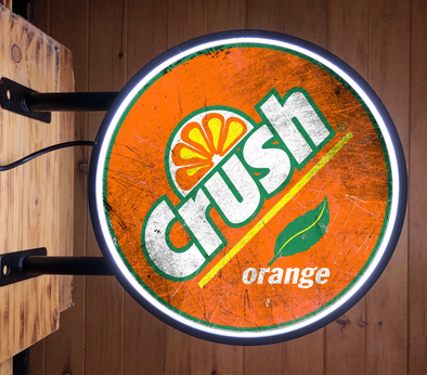 Orange Crush 20" LED Fixed Flange Sign Design #F5138