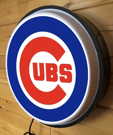 Chicago Cubs 18" Backlit LED Button Sign Design #W5073