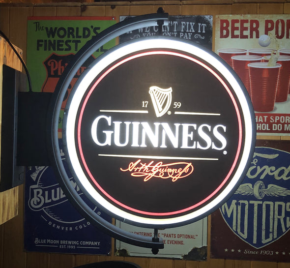 Guinness Beer 24" Rotating LED Lighted Sign Design #S5056