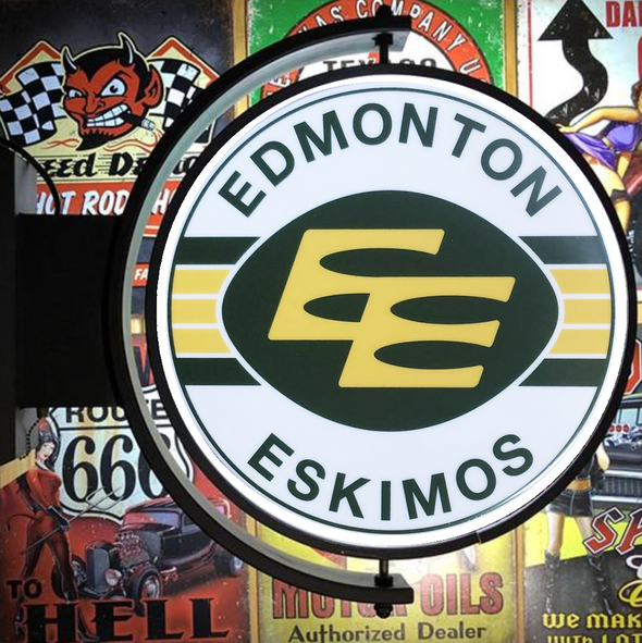 Edmonton Eskimos 24” Rotating LED Lighted Sign Design #S5103
