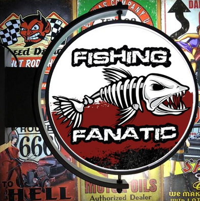 Fishing Fanatic 24” Rotating LED Lighted Sign Design #S5044