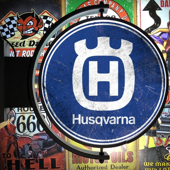 Husqvarna 24" Rotating LED Lighted Sign Design #S5060