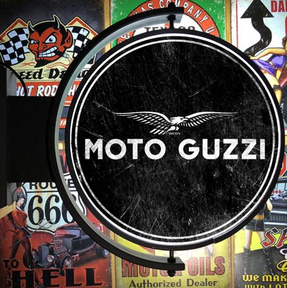 Moto Guzzi 24" Rotating LED Lighted Sign Design #S5073