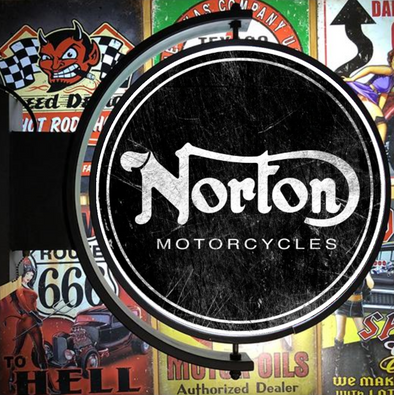 Norton Motorcycle 24" Rotating LED Lighted Sign Design #S5063