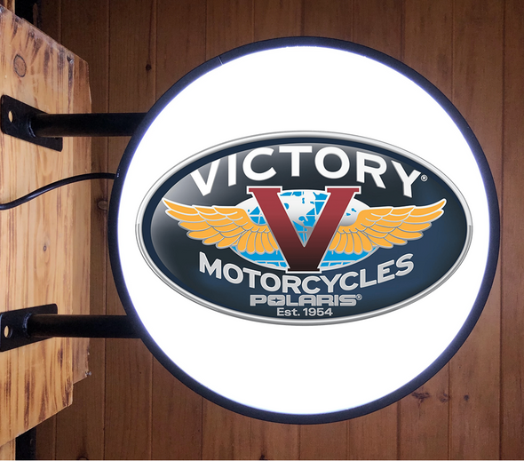 Victory Motorcycle 20" LED Fixed Flange Sign Design #F5085