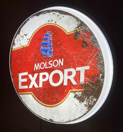 Molson Export 18" Backlit LED Button Sign Design #W7002