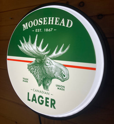 Moosehead Beer 18" Backlit LED Button Sign Design #W7018