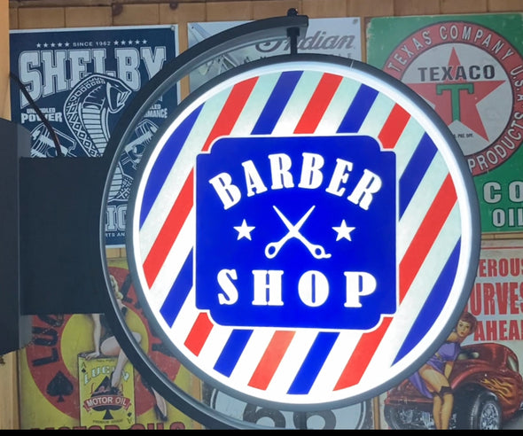 Barber Shop 24" Rotating LED Lighted Sign Design #S7040