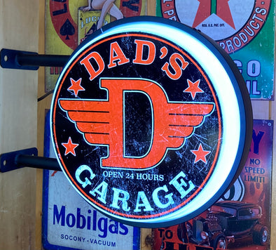 Dads Garage 20" LED Fixed Flange Sign Design #F5015
