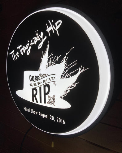 Tragically Hip Gord Tribute 18" Backlit LED Button Sign Design #W7023
