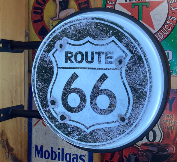 Route 66 20” Led Fixed Flange Sign Design #F5007
