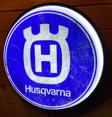 Husqvarna 18" Backlit LED Button Sign Design #W5060