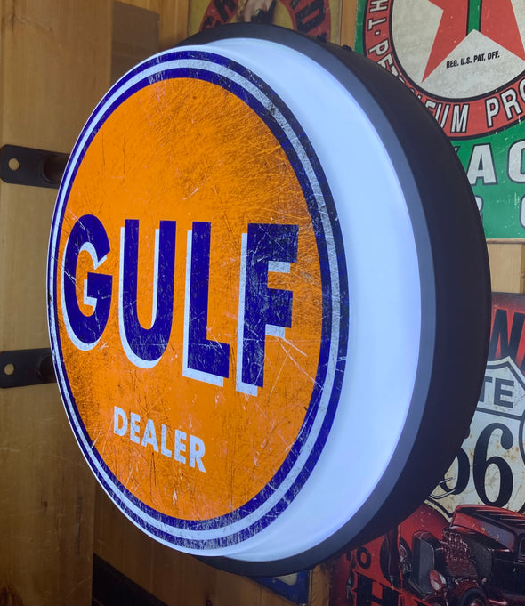 Gulf 20" LED Fixed Flange Sign Design #F5016