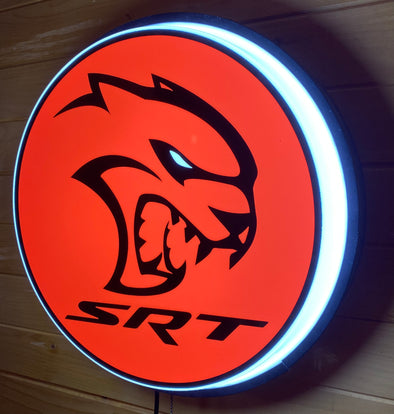 SRT Hellcat 18” Backlit LED Button Sign Design #W7126