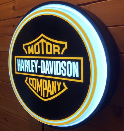 Harley Davidson 18" Backlit LED Button Sign Design #W5061