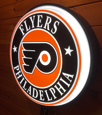 Philadelphia Flyers 18" Backlit LED Button Sign Design