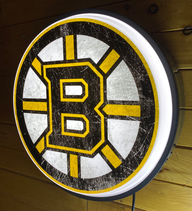 Boston Bruins 18" Backlit LED Button Sign Design #W7094