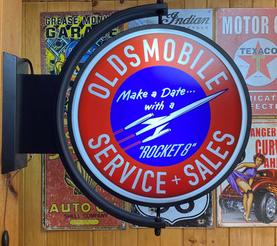 Oldsmobile Rocket 24” Rotating LED Lighted Sign Design #S7122