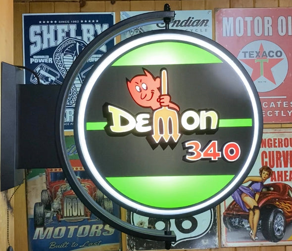 Duster Demon 24" Rotating LED Lighted Sign Design #S7098
