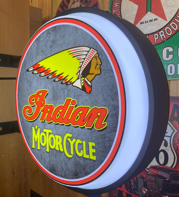 Indian Motorcycle 20" LED Fixed Flange Sign Design #F7060
