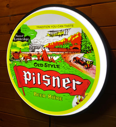 Pilsner Beer 18" Backlit LED Button Sign Design #W7072