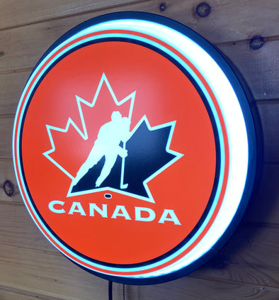 Team Canada Hockey 18" Backlit LED Button Sign Design #W5111
