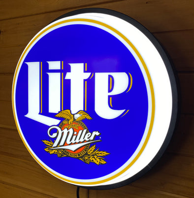 Miller Lite 18" Backlit LED Button Sign Design #W7089