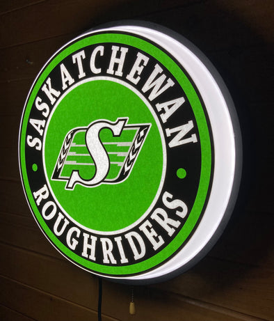 Saskatchewan Roughriders 18" Backlit LED Button Sign Design #W5076