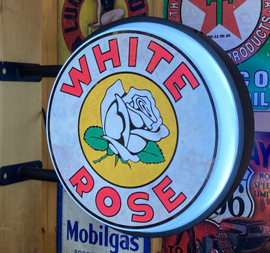 White Rose 20" LED Fixed Flange Sign Design #F5051