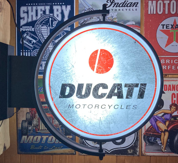 Ducati Motorcycle 24" Rotating LED Lighted Sign Design #S5035