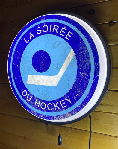 La Soirée Du Hockey Affiche Illuminé Au Del 18" Design #W7087