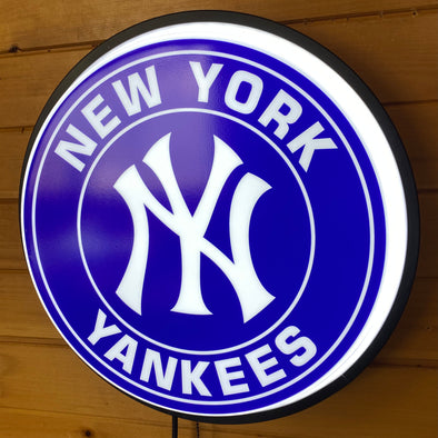 New York Yankees 18" Backlit LED Button Sign Design #W5147