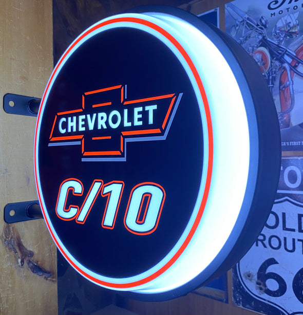 Chevy C/10 20" LED Fixed Flange Sign Design #F7114